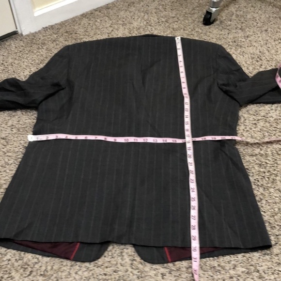 Franco Valentino Wool Sports Coat Blazer Size 42R 42 Regular Gray Striped Wool - Picture 5 of 9